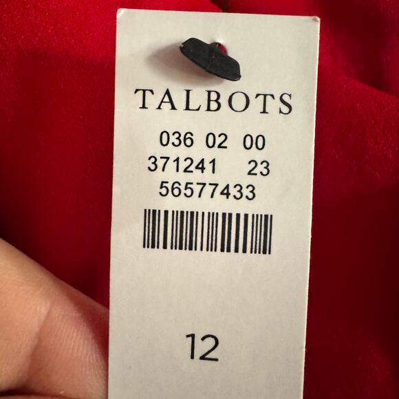 New Talbots Shift Dress Red V-Neck Twisted Front Back Zip 3/4 Sleeve Sz 12 - Picture 3 of 5